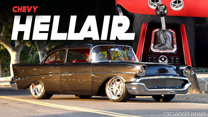 1957 Chevy 'Hellair' nasconde una sorpresa sporca sotto il cofano / Carscoops